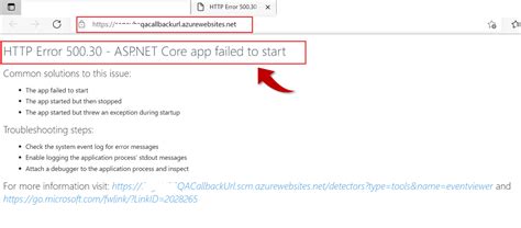 Solved Error 50030 Aspnet Core App Failed To Start