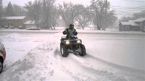 Gary Riding His 4 Wheeler In The Deep Snow Youtube
