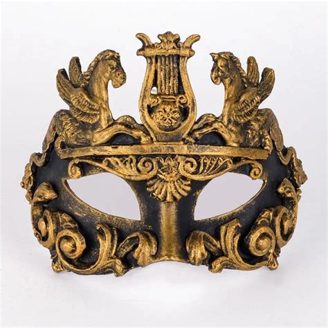 Colombina Barocco Cavalli Bronze Masks Masquerade Mens Masquerade