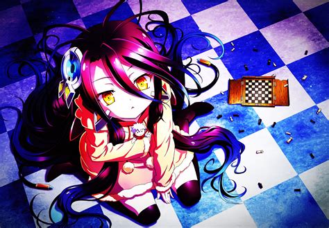 Shuvi No Game No Life Yellow Eyes Chess Purple Hair Chess Floor