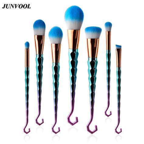 7pcs Blue Cosmetic Makeup Brushes Set Foundation Face Concealer Brush Powder Nose Contour Nylon