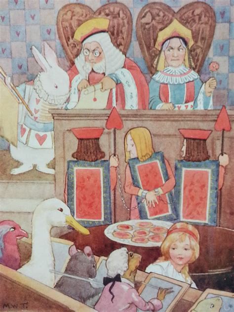 Alice In Wonderland Court Of Justice Margaret Tarrant 1922 Fantasy