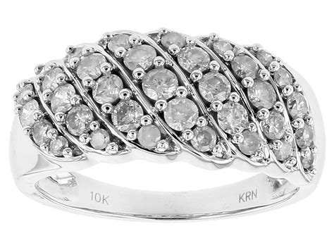 100ctw Round White Diamond 10k White Gold Band Ring White Gold Ring