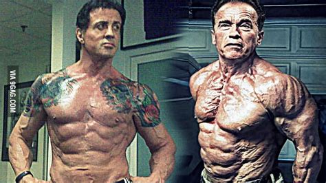 arnold schwarzenegger and sylvester stallone 70 years old and they still look like badass respect