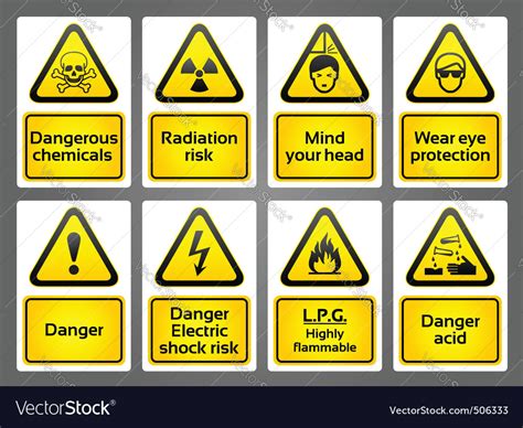 Warning Signs Labes Royalty Free Vector Image Vectorstock