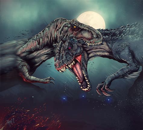 Jurassic World T Rex Vs The Indominus Rex By Trustkill Jonathan On Deviantart