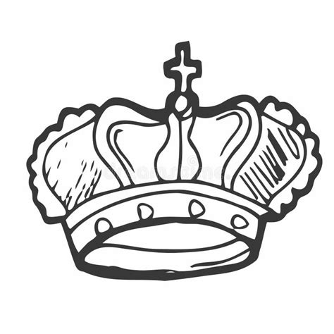 Hand Drawn Vector Crown Luxury Crowns Sketch Queen Or King Coronation