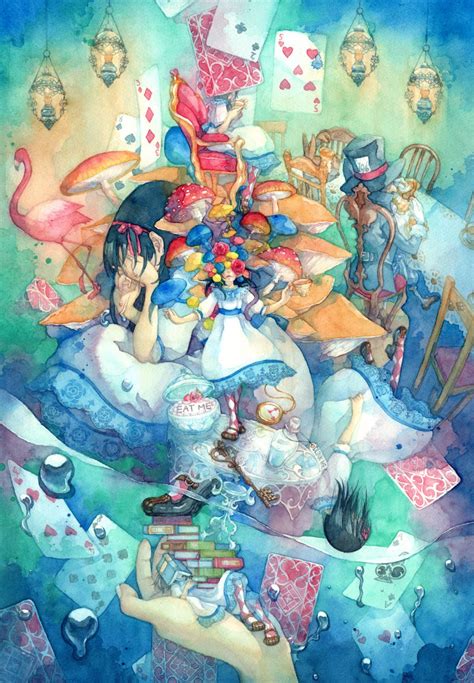 Tags Alice In Wonderland March Hare Mad Hatter Traditional Media Watercolor Alice Alice
