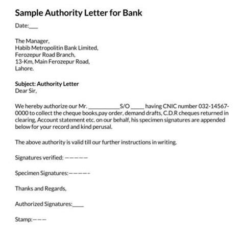 Authorization Letter To Operate Bank Account Sample And Templates