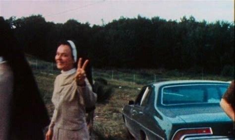 A Nun Flashing A Peace Sign At Woodstock Gag