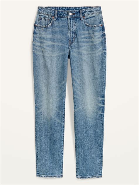 High Waisted Slouchy Straight Light Wash Jeans For Women Old Navy