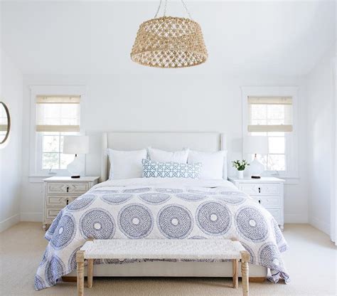 Maybe you would like to learn more about one of these? White Bedroom with Rope Drum Pendant Over Bed ...