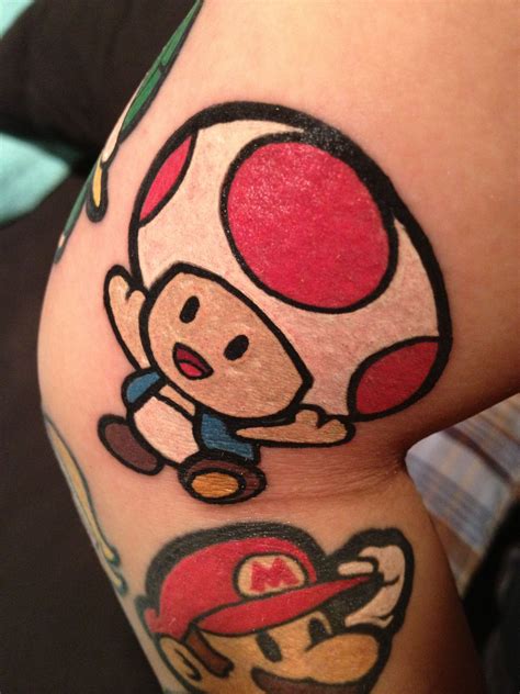 Mario Tattoo Toad Mushroom Super Mario Tattoo Mario Tattoo Gaming
