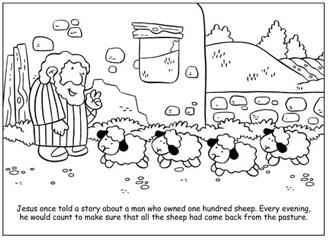 Parable Of Lost Sheep Coloring Page
