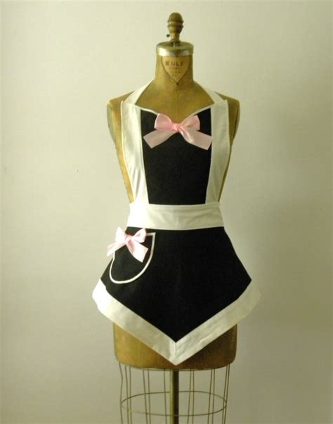 sexy modern french maid apron veronica apron in reverse colors etsy sexy apron cute aprons