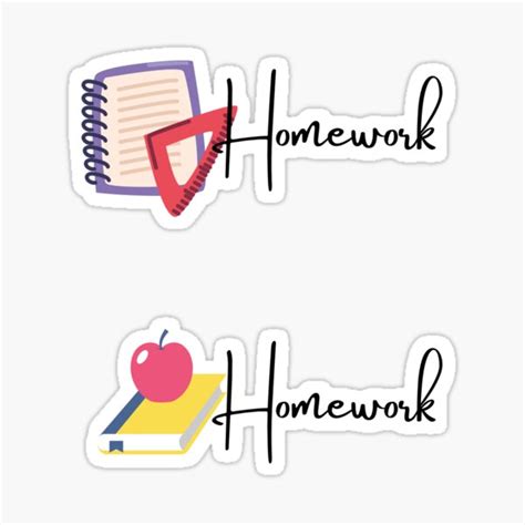 Homework School Stickers Sticker By Artfromdaniela Redbubble