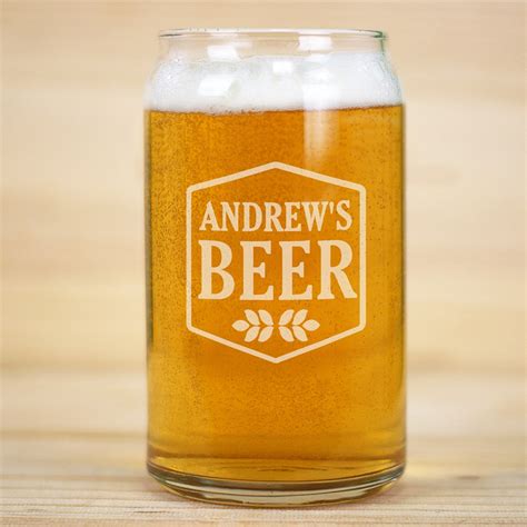 Engraved Beer Can Glass For Groomsmen Beau Coup