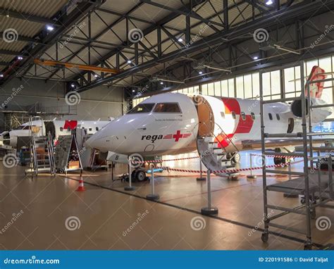 Swiss Rega Air Ambulance And Rescue Airplane Editorial Photo Image Of