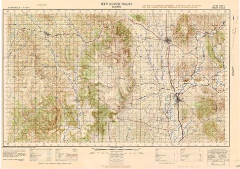 1941 Topographic Map Of The Scone Region New South Wales Topographic