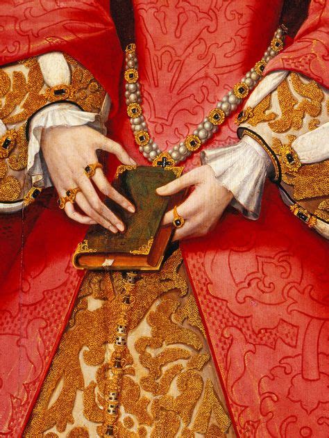 William Scrots Detail From Portrait Of Elizabeth I When A Princess