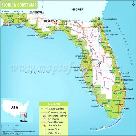 Map Of Florida Beaches Gulf Side Printable Maps