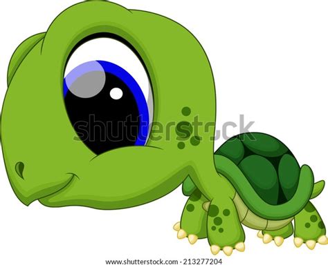 Cute Baby Turtle Cartoon Stock Vector Royalty Free 213277204