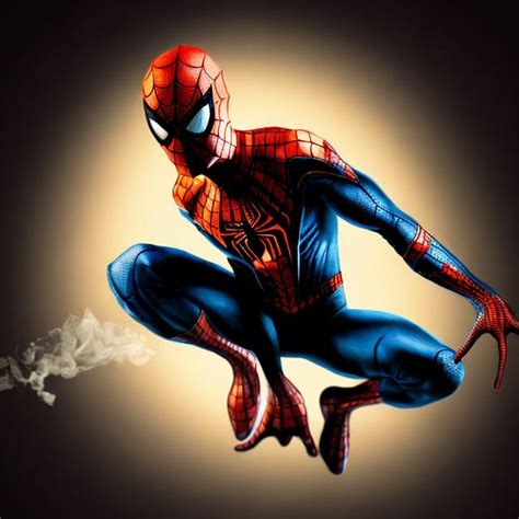 A Spider Man Smoking In The Dark Roomdark Room Has Openart