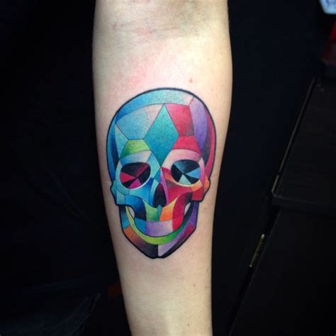 Skull Watercolor Tattoo Cubism By Juan David Castro R Tatuajes De