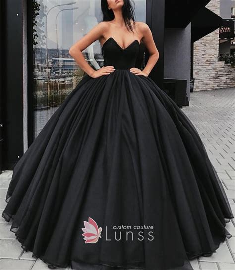 Find more cheap wedding dresses, such as plus size, lace, strapless designer ball gown wedding dresses. Strapless Pointy V-cut Black Organza Prom Ball Gown - Lunss