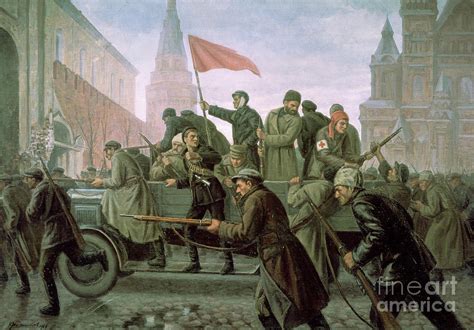 The Taking Of The Moscow Kremlin In 1917 Painting By Konstantin