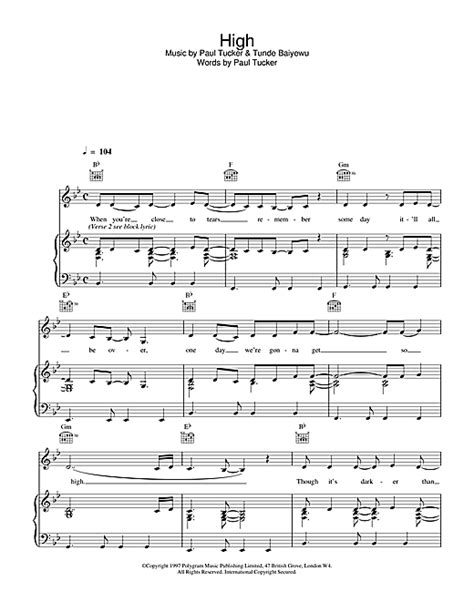When you're close to tears remember. High sheet music by The Lighthouse Family (Piano, Vocal ...