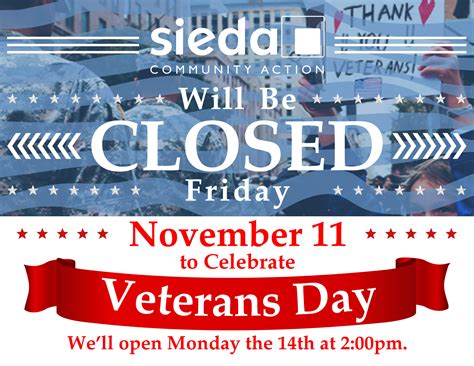 Sieda Offices Closed For Veterans Day Sieda Community Action