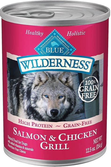 This meal contains turkey, duck, and quail meat as the primary protein source. Blue Buffalo Wilderness Salmon & Chicken Grill Grain-Free ...