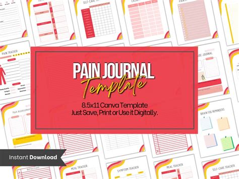 Chronic Pain Journal Template Chronic Illness Tracker Disability Journal Etsy
