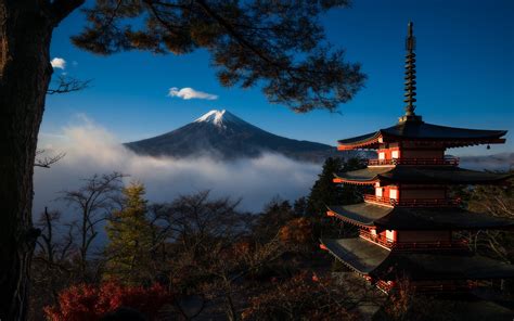 Descargar Fondos De Pantalla El Monte Fuji Japonés Monumentos Otoño
