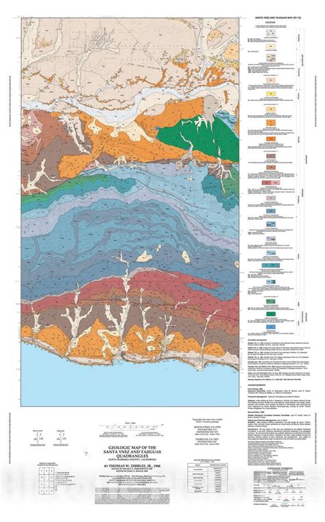 Map Geologic Map Of The Santa Ynez And Tajiguas Quadrangles Santa
