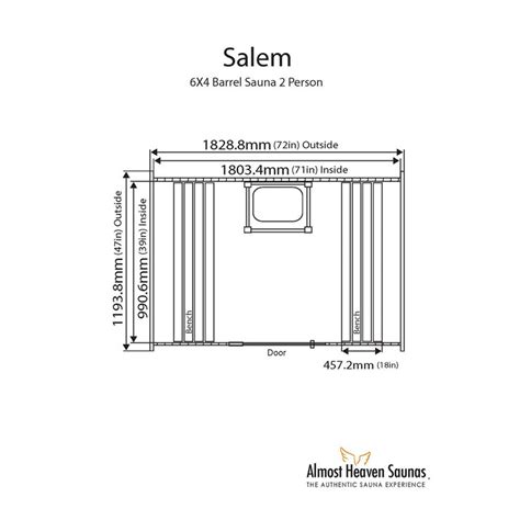 Almost Heaven Salem 2 Person Barrel Steam Sauna Delivered And