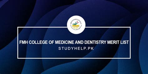 Fmh College Of Medicine And Dentistry Merit List 2024