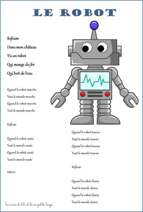Le Robot Chansons Pour Enfants Th Me De Robot Comptines