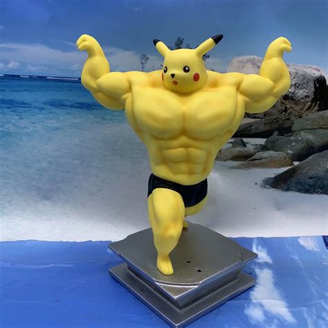 Pokemon Pikachu Cos Muscle Man Japanese Anime Pvc Figure