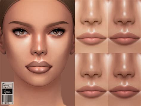 Cosimetic S Highlighter Face Shine N3 Makeup Cc Sims 4 Cc Makeup