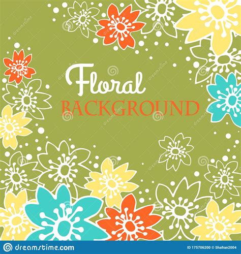 Simple Floral Background Stock Vector Illustration Of Line 175706200