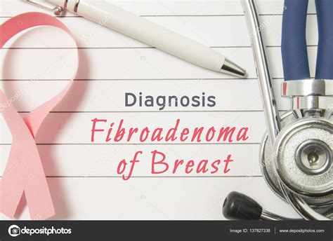 Diagnosis Fibroadenoma Of Breast Pink Ribbon As Symbol Of Struggle