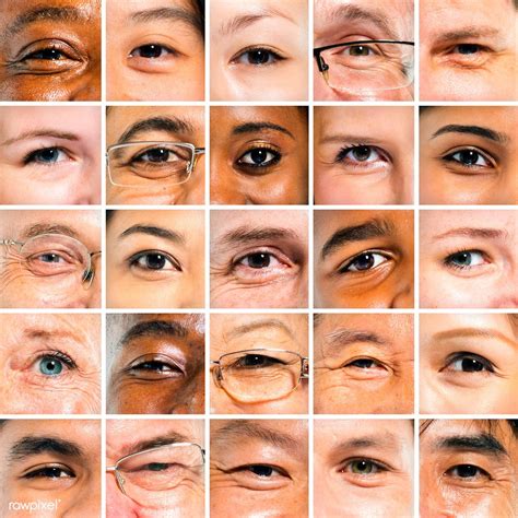 Group Of Isolated Pictures Of Multi Ethnical Eyes Premium Image By