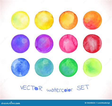 Watercolor Vector Circles Stock Vector Illustration Of Color 56648626
