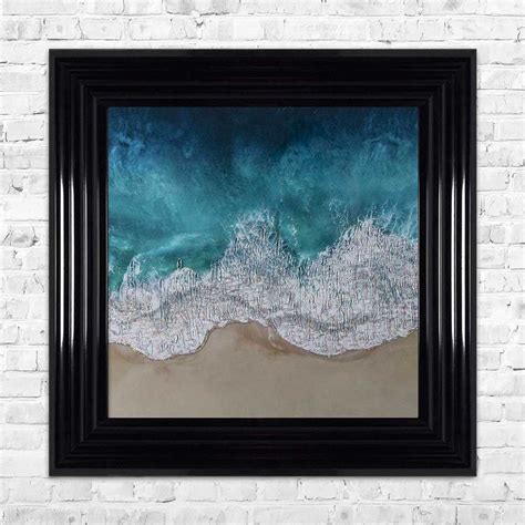 Aqua Ocean Waves 4 Framed Wall Art By Shh Interiors 55cm X 55cm 1wall