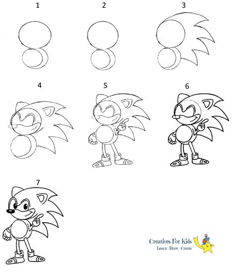 How To Draw Sonic Step By Step At Drawing Tutorials