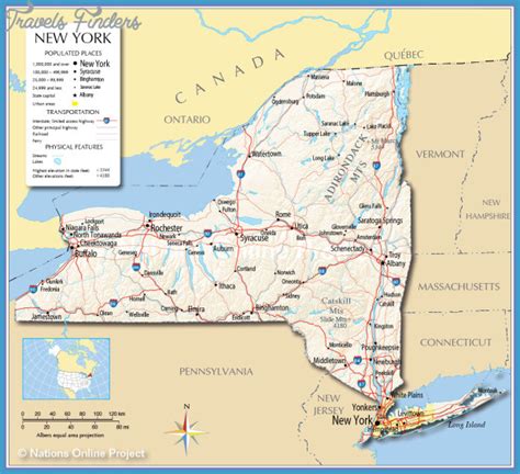 New York Map With Cities And Towns Travelsfinderscom