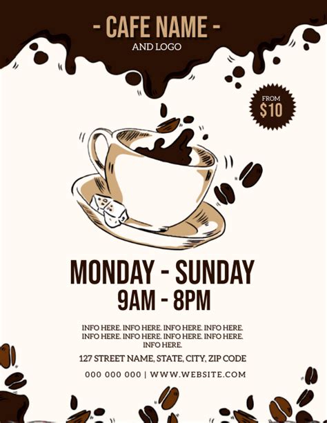 Coffee Shop Flyer Template Postermywall