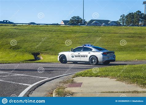 Richmond County Police Car Blocks The Interstate 20 On Ramp Editorial